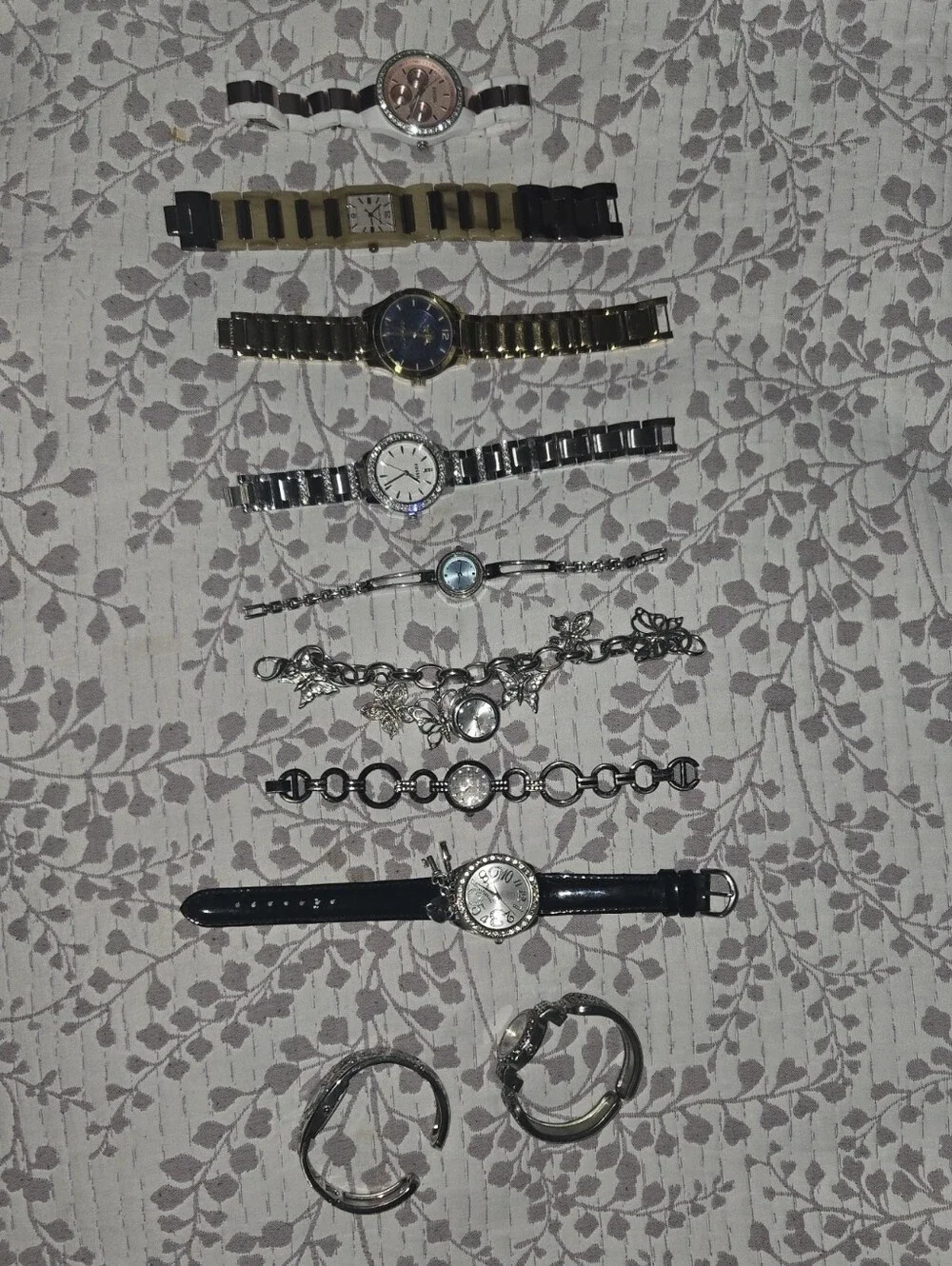 Women's Mixed Silver and Gold Tone Watch and Bracelet Set - Multi-Color